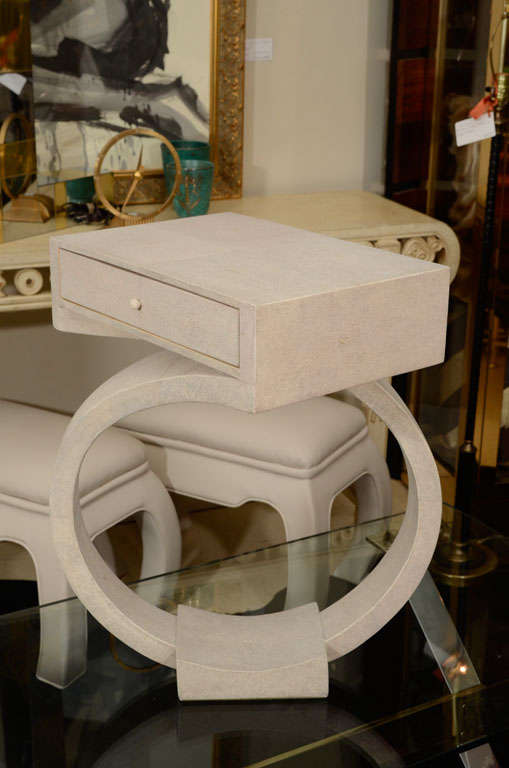 Hand-Crafted Shagreen Side Tables or Nightstands