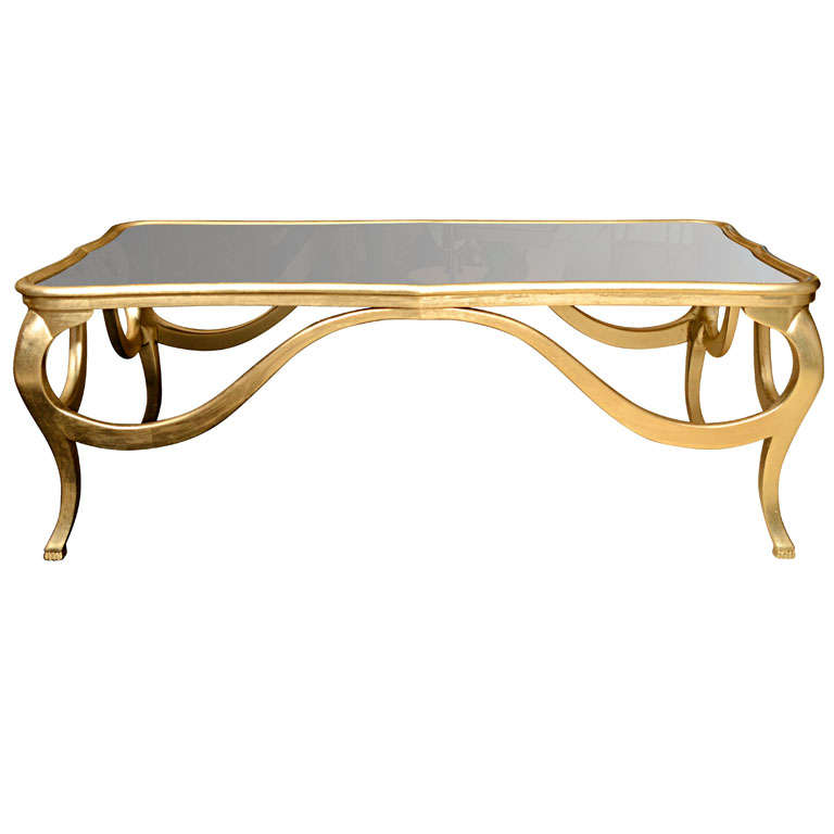 Gold Leaf Coffee Table For Sale at 1stDibs