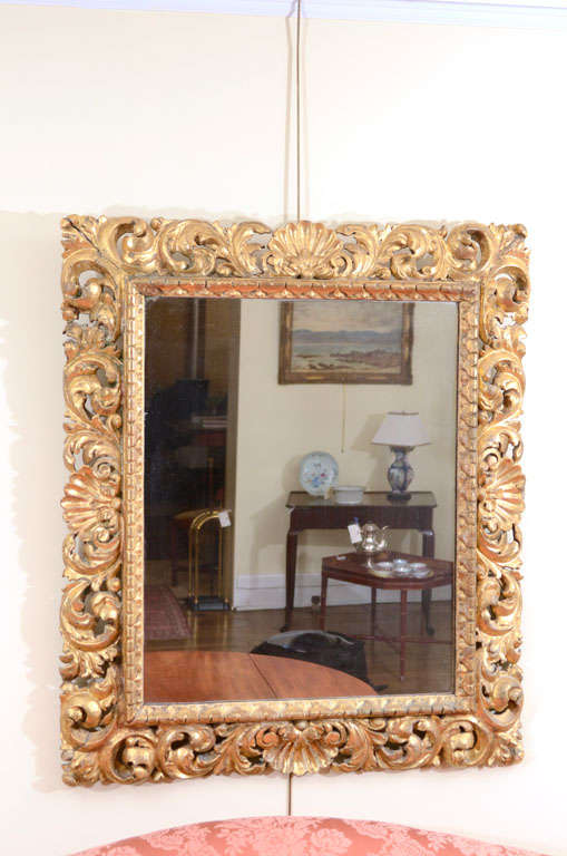Italian Large Giltwood Frame with Mirror