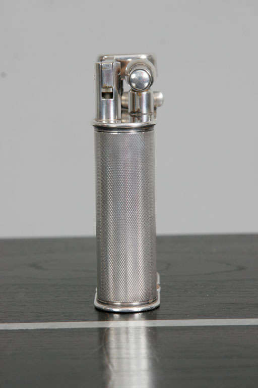 Silver Plated Giant Table Lighter by Dunhill 1930s For Sale 5