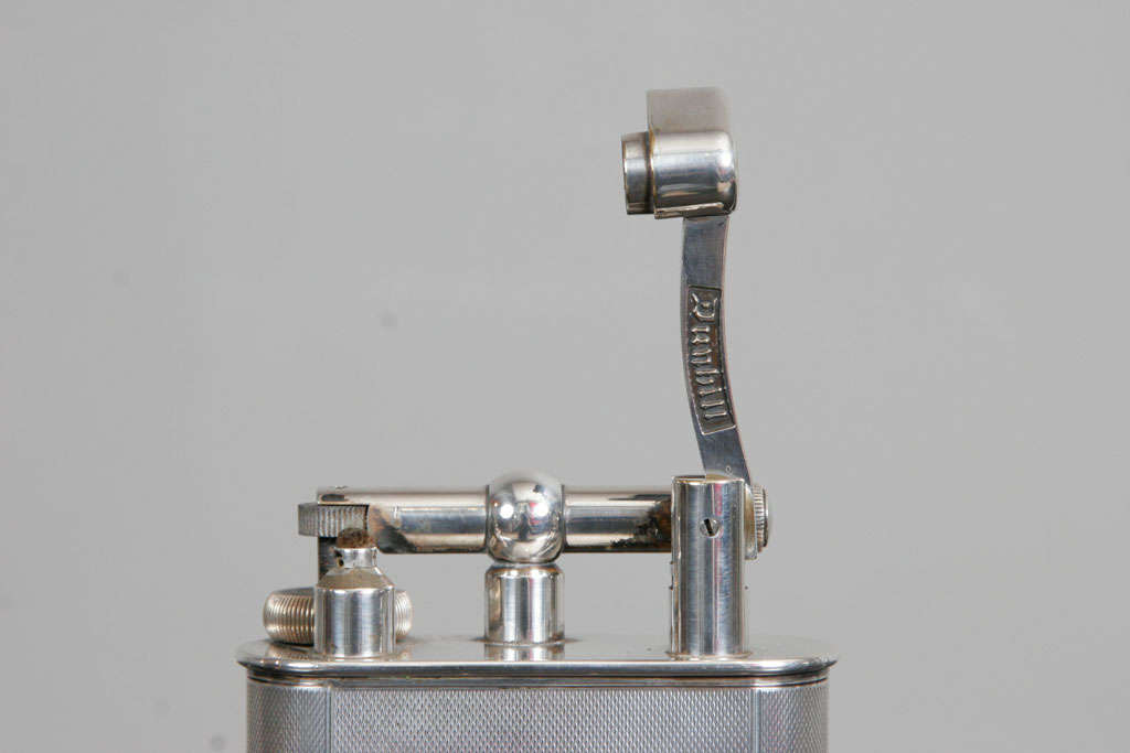 Silver Plated Giant Table Lighter by Dunhill 1930s For Sale 2