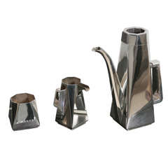 Sterling Silver Coffee Set for Silver Jubilee Exhibition 1977