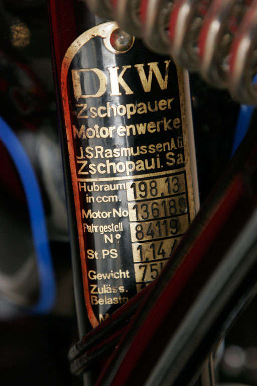 20th Century Fully Restored German DKW E206 Motorcycle For Sale