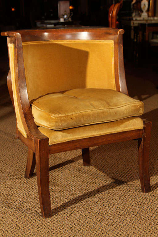 Empire Pair of Italian Barrel Chairs For Sale