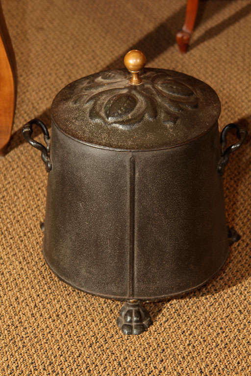 English Steel and Brass Coal Scuttle 6