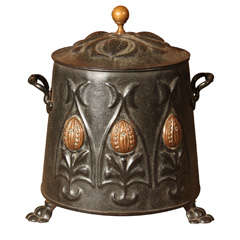 English Steel and Brass Coal Scuttle