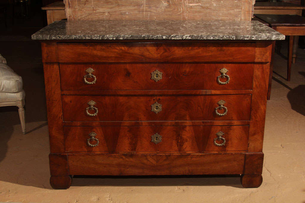 French Walnut Commode with St. Anne Marble Top