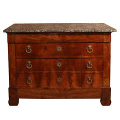 French Walnut Commode with St. Anne Marble Top