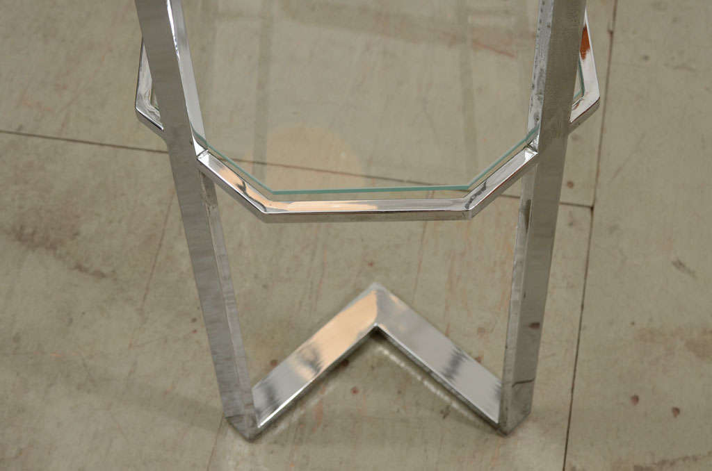 Chrome and Glass Console Table in the Manner of Milo Baughman For Sale 3