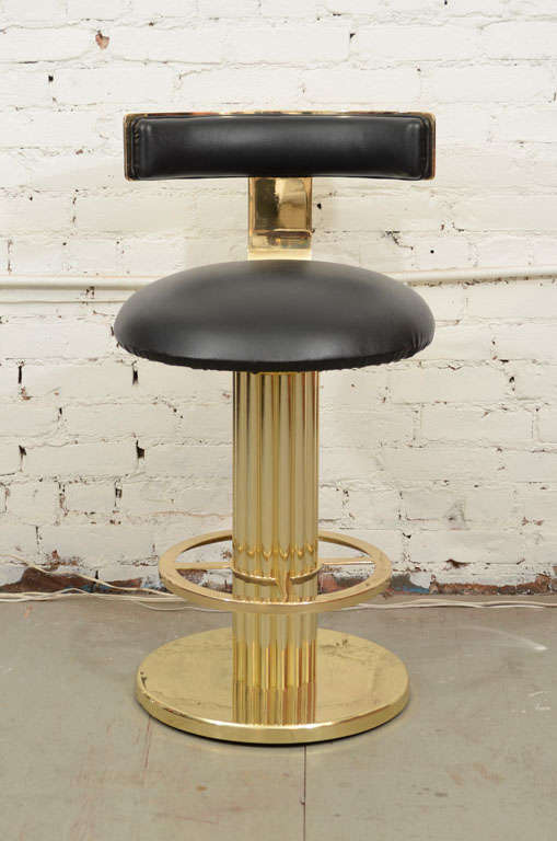 Set of Three Brass Counter Height Stools at 1stdibs