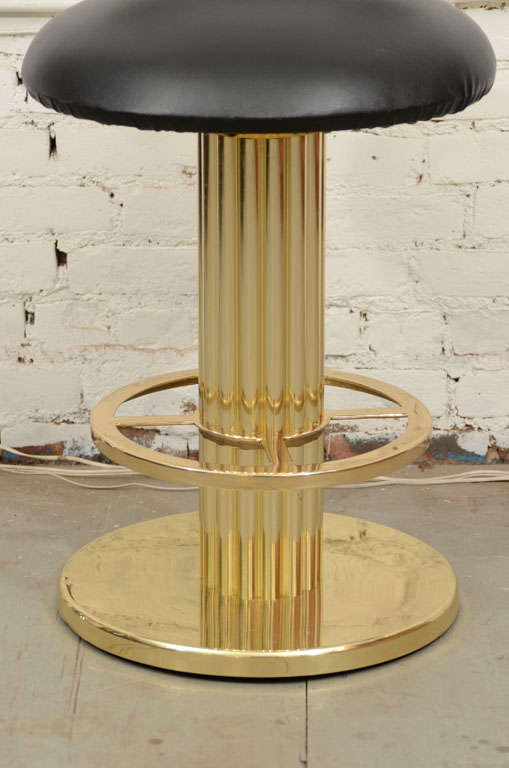 Set of Three Brass Counter Height Stools at 1stdibs
