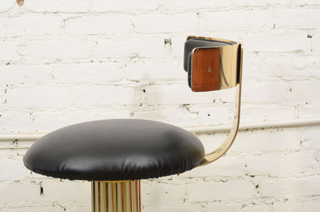 Set of Three Brass Counter Height Stools at 1stDibs