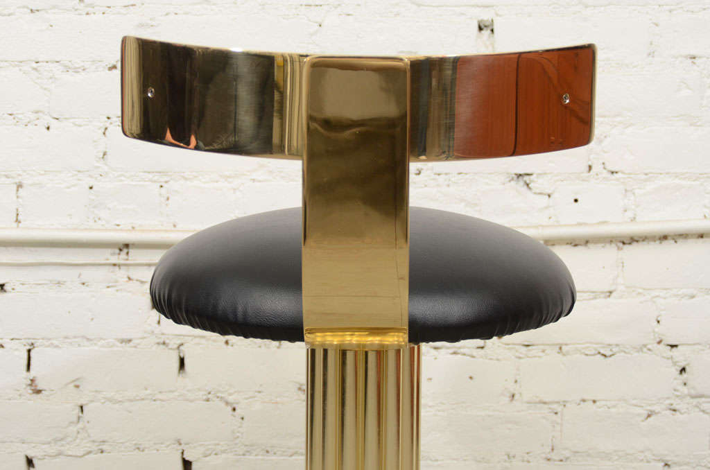 Set of Three Brass Counter Height Stools at 1stdibs