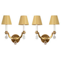 Pair of Two-Arm Sconces by Jules Leleu