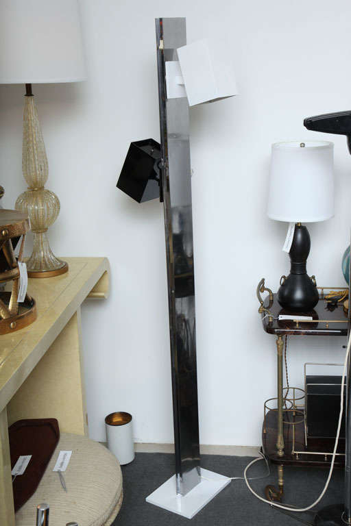 Minimalist Italian Modernist Black & White Floor Lamp
