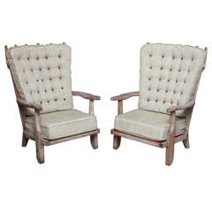 Pair of Lounge Chairs by Guillerme & Chambron.