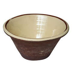 Pale Yellow Glazed Pottery Bowl