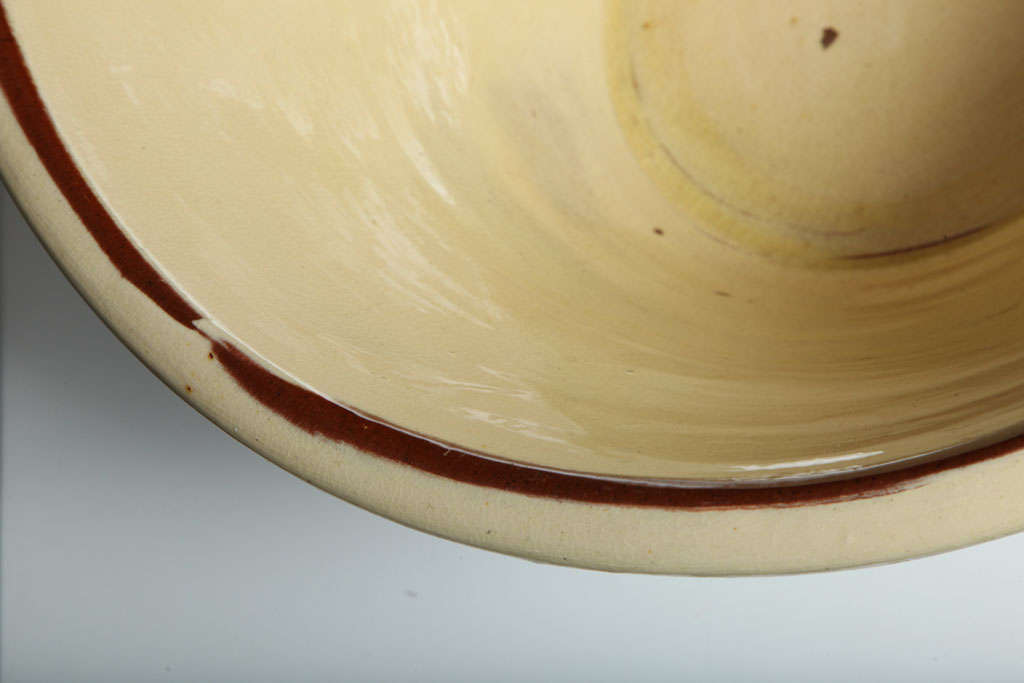 Pale Yellow Glazed Pottery Bowl For Sale at 1stDibs