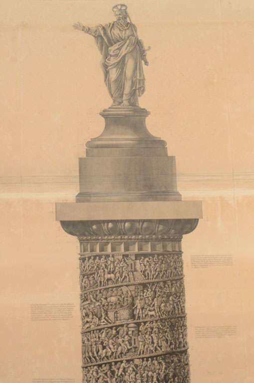 18th Century and Earlier 18th Century Piranesi Etching of the Column of Marcus Aurelius