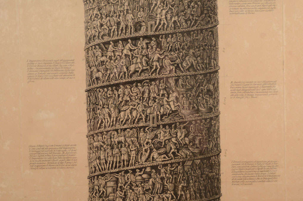 18th Century Piranesi Etching of the Column of Marcus Aurelius 2