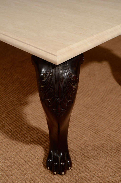 Low Table Comprised of 19th Century Anglo-Indian Antique Rosewood Legs For Sale 2