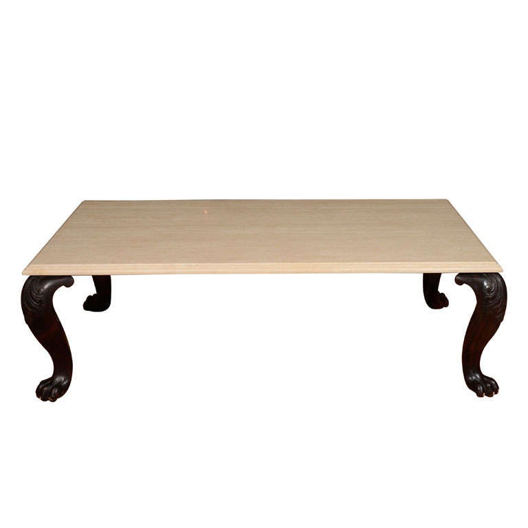 Low Table Comprised of 19th Century Anglo-Indian Antique Rosewood Legs For Sale