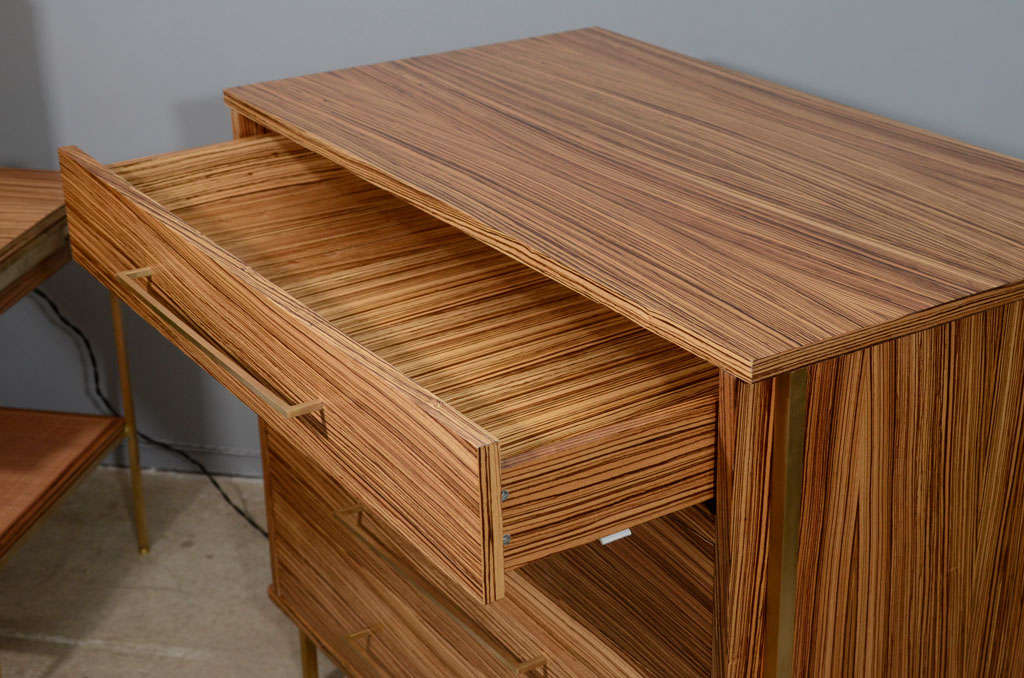 Contemporary reGeneration Zebra wood dresser with brass details