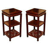 Pair of Elmwood Pedestal Stands