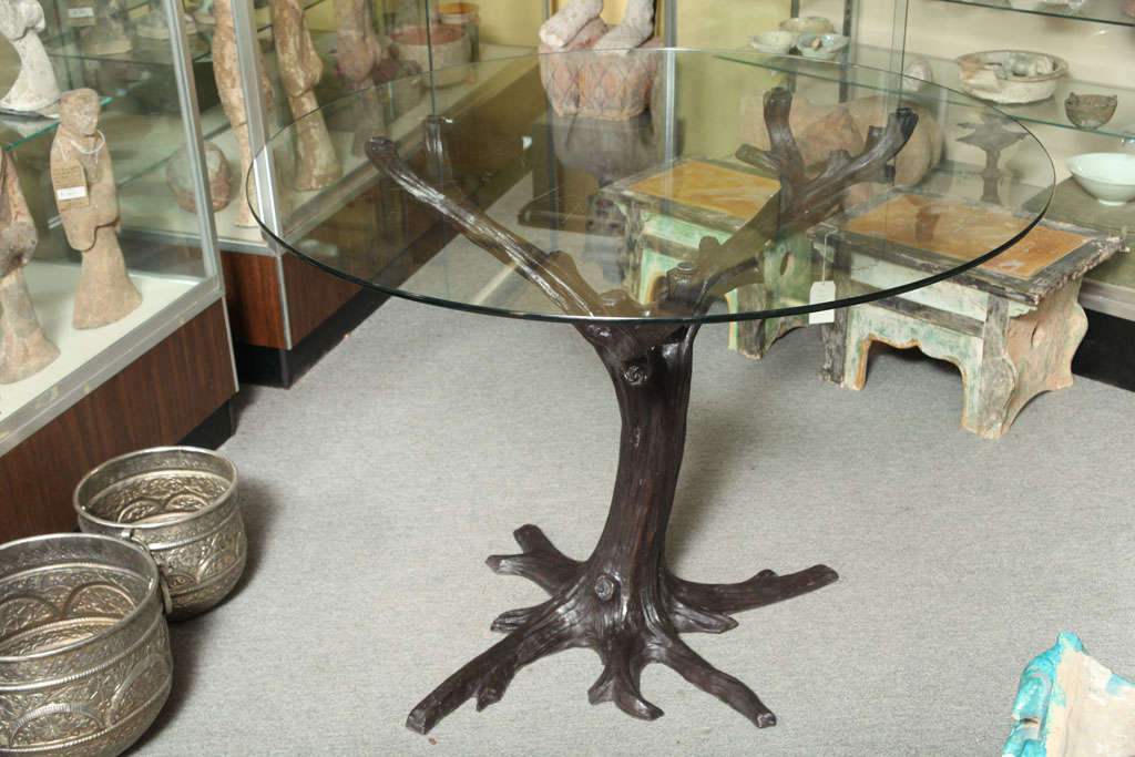 Contemporary Bronze Tree-Trunk Dining Table Base or Sculpture from Thailand 4