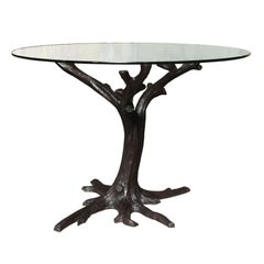 Contemporary Bronze Tree-Trunk Dining Table Base or Sculpture from Thailand