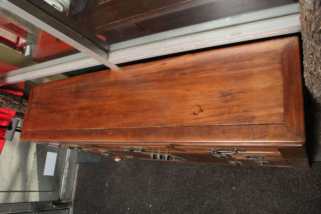 Narrow Elmwood Sideboard With Brass Hardware From Southern China, 19th Century  5