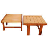 Pair of  Beech and Maple Occasional Tables