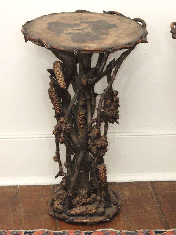 Pair of Rustic Twig Tables For Sale 2
