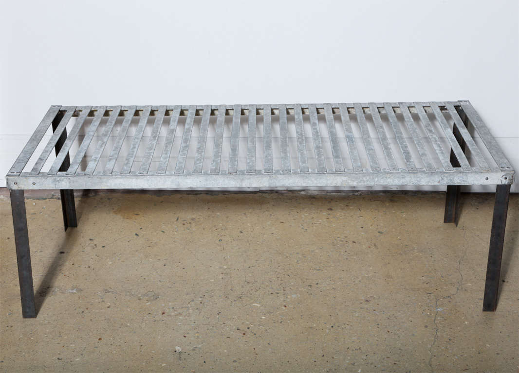 Zinc Plate And Iron Bench Or Coffee Table