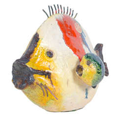 Tropical Ceramic Fish Sculpture by Ivo de Santis - Gli Etruschi