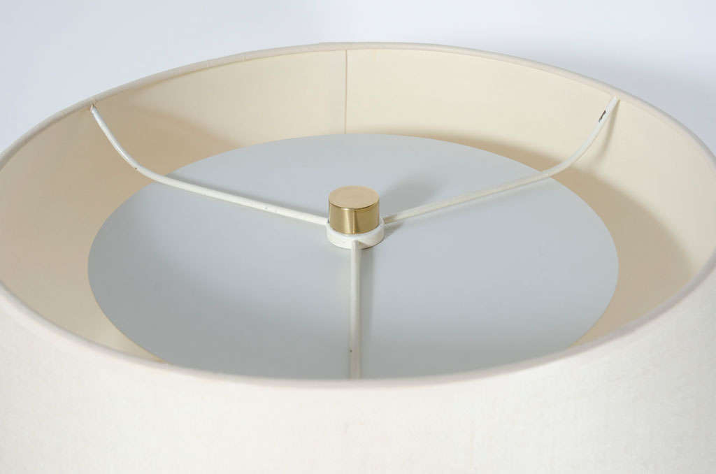 American Glass Rod and Brass Floor Lamp by Hansen