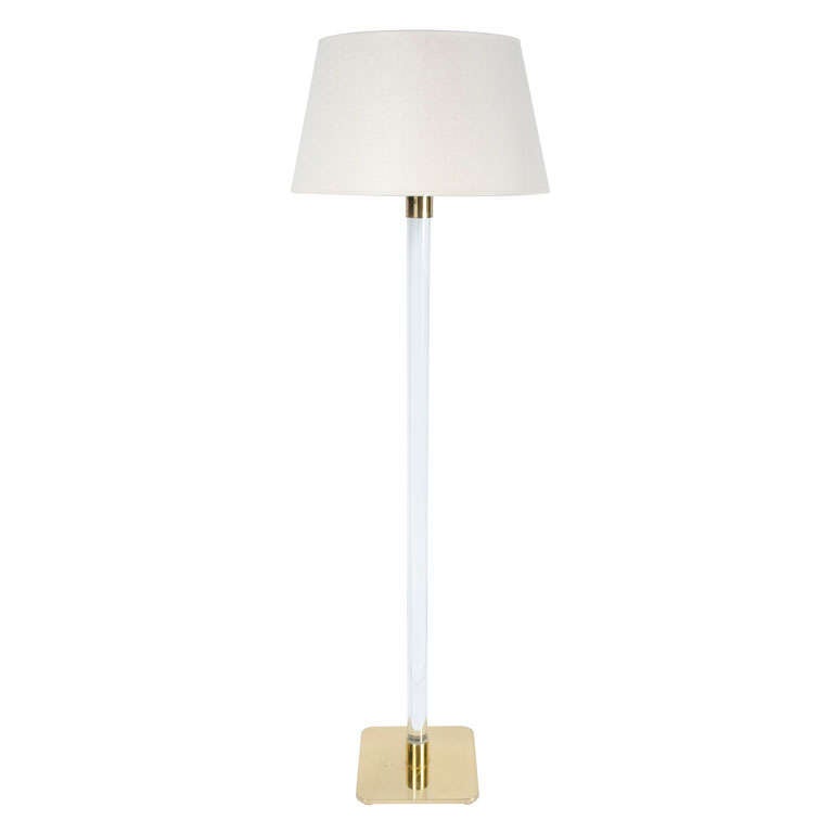 Glass Rod and Brass Floor Lamp by Hansen