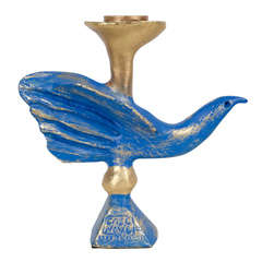 Gilt Bronze Dove Candlestick by Pierre Casenove for Fondica 1