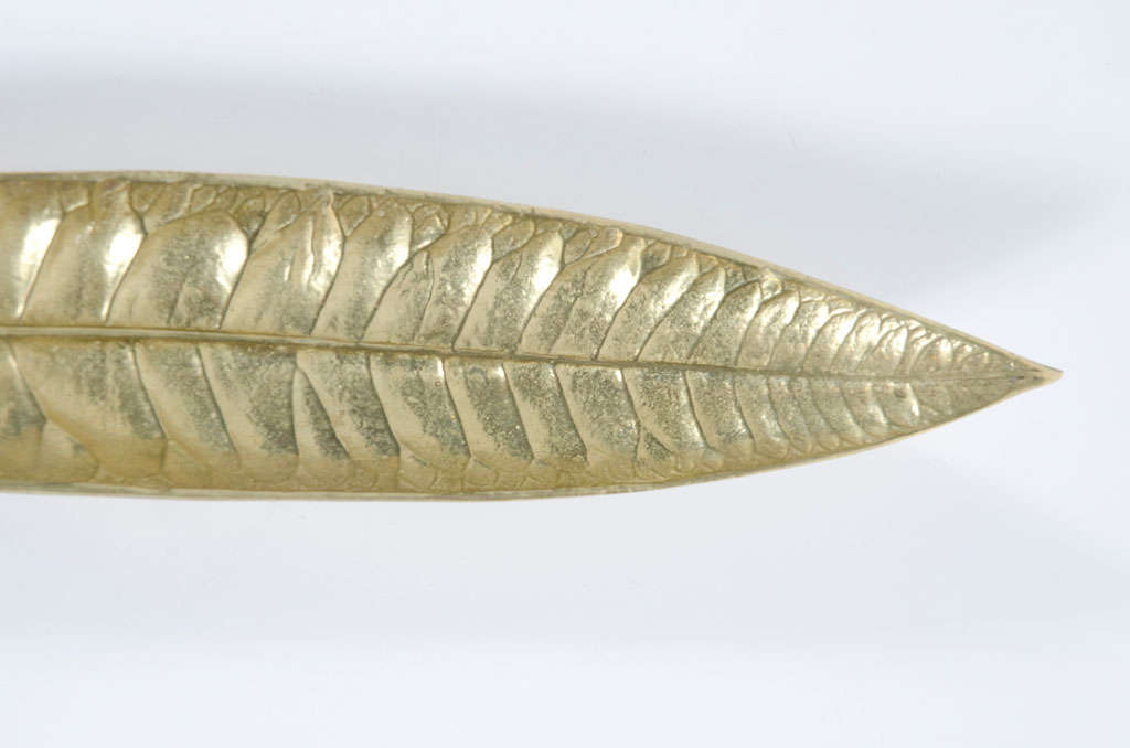American Brass Euphorbia Codiaeum Leaf Dish by Virginia Metalcrafters