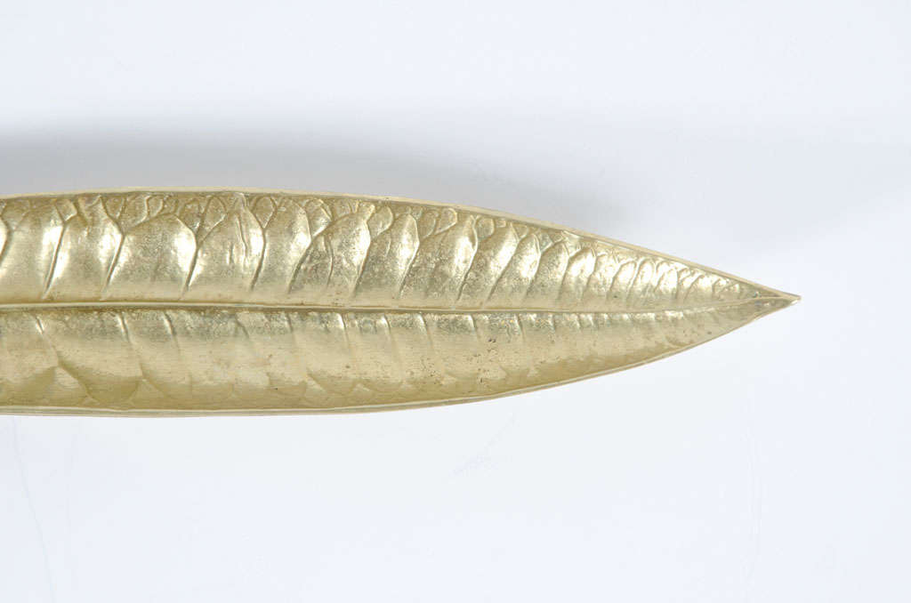 Brass Euphorbia Codiaeum Leaf Dish by Virginia Metalcrafters 2
