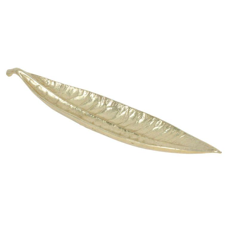 Brass Euphorbia Codiaeum Leaf Dish by Virginia Metalcrafters