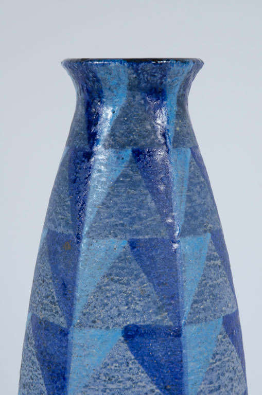 blue geometric vase