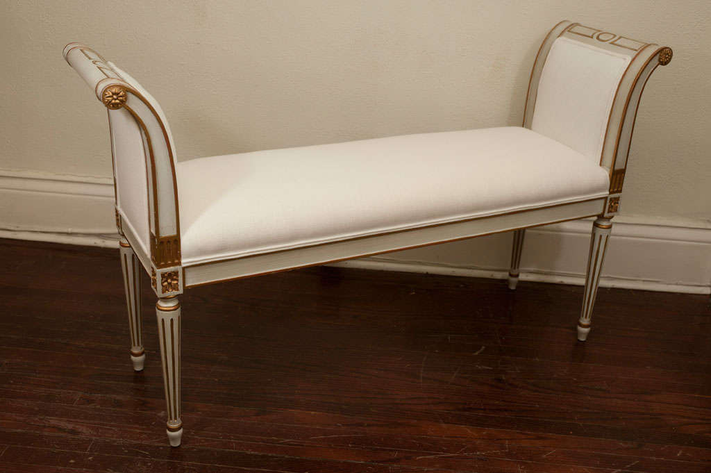 Louis XVI Style Painted Bench
