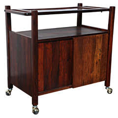 Danish Rolling Bar Cart with Tray