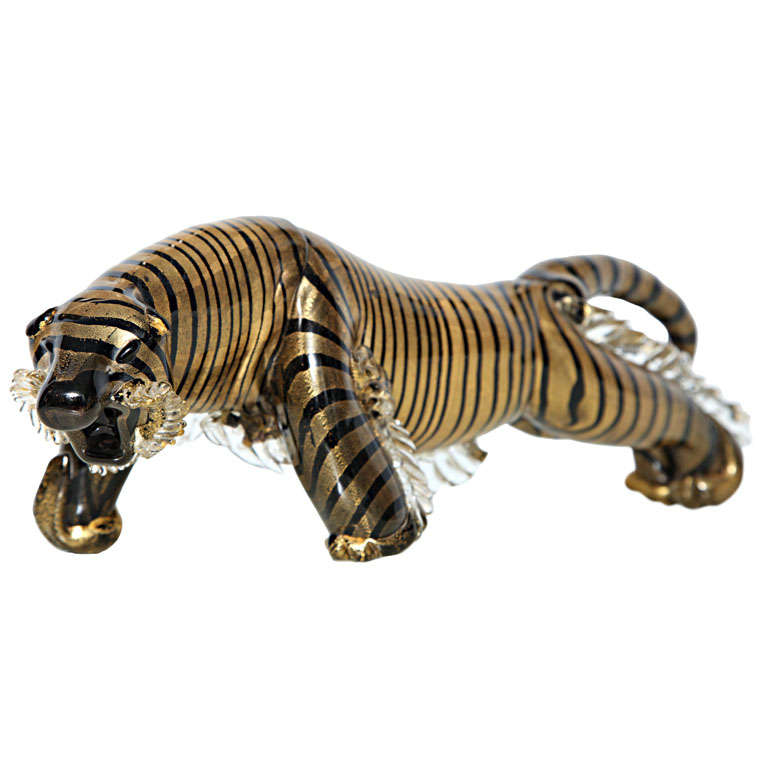 Vintage Chenese Murano glass tiger