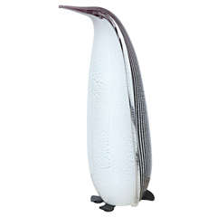 Murano glass penguin lamp