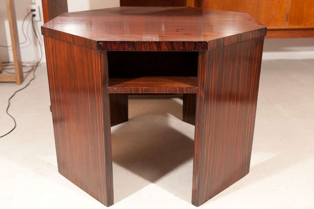 Art Deco tiered sidetable in polished rosewood