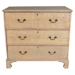 Antique 19th c. Bleached Oak Three Drawer Chest with Top Drawer Desk