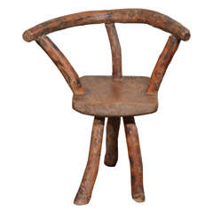 Antique 19th c. Folk Art Child's Chair from French Alpes Region