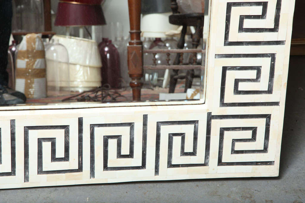 Large, stunning mirror in bone and horn For Sale at 1stDibs
